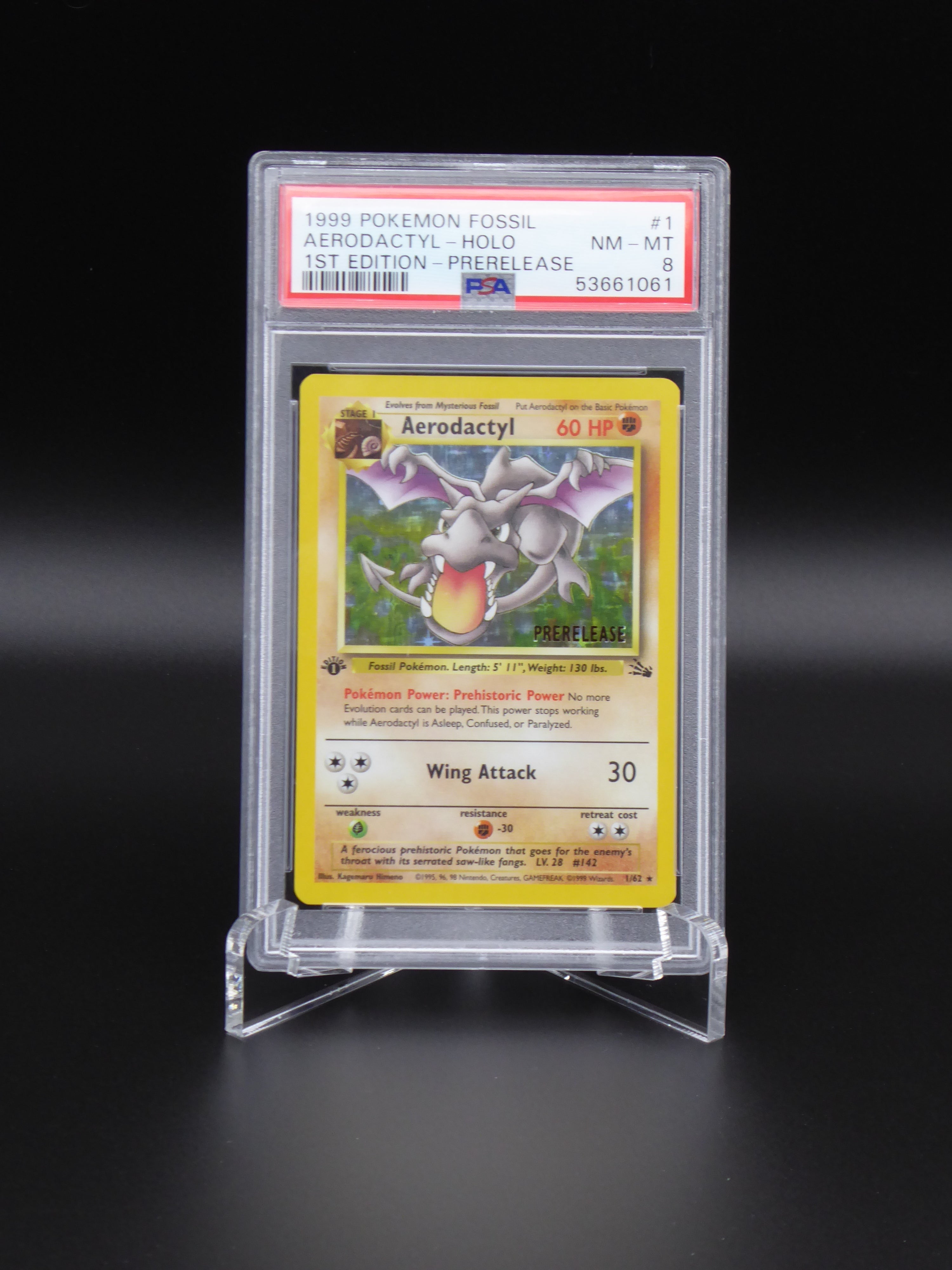 Aerodactyl PSA 8 Holo (8794) #1 Prerelease - Pokemon Graded Cards