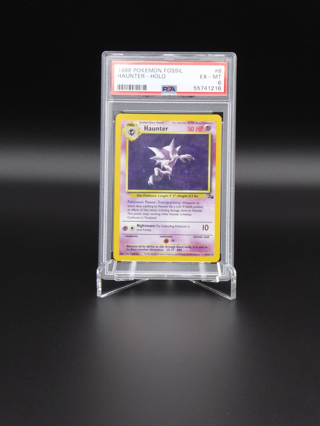 Pokemon Haunter Holo 1999 Fossil PSA Grading Wertung 6